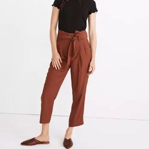 Madewell NWT Drapey Paperbag cropped Pants, 4Tall